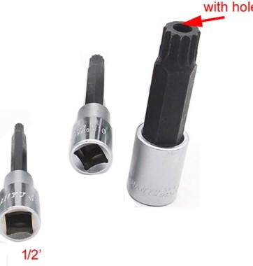 1/2" Drive Torx Socket Bit with hole100mm