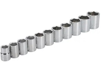 3/8" Drive Short Socket Chrome 6PT