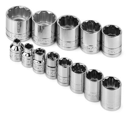 3/8" Drive Short Socket Chrome 12PT