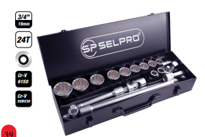 6924 Selta 24 Pcs 3/4" Dr. Skt Set 12PT
