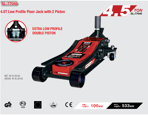 73507 Selta 4.5T Lor Prof. Floor Jack W/pedal &2PST