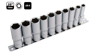 73510D Selpro 10 Pcs 3/8 Dr 6pt Deep Socket 8-19 mm