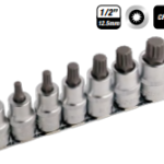 754807 Selpro 7 Pcs 1/2" Dr. Spline Skt Bit Set