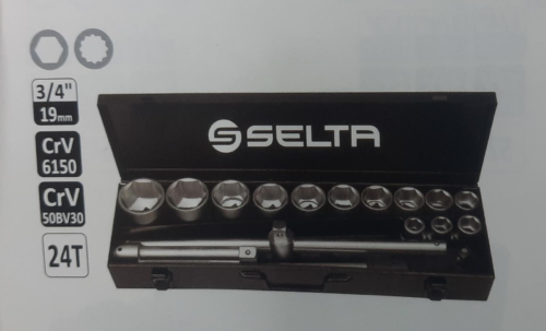 Selta 16.Pc 3/4" Dr Deep Impact Socket 17-50mm